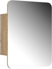 Specchio contenitore bagno Zino, Quercia dorata, 65 x 50 cm con ripiani