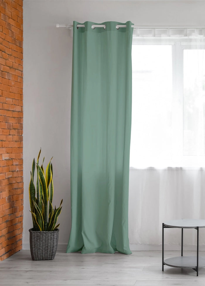 Tenda Semioscurante 140 x 290 Cm Moderne Con Occhielli  Salvia - 1 Tenda