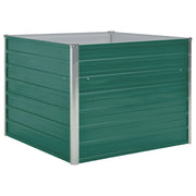 Fioriera rialzata per piante e fiori giardino 100 x 100 x 77 cm acciaio zincato verde 02_0000787