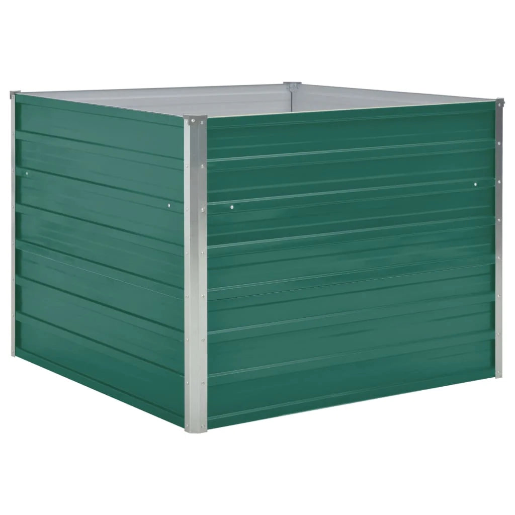 Fioriera rialzata per piante e fiori giardino 100 x 100 x 77 cm acciaio zincato verde 02_0000787
