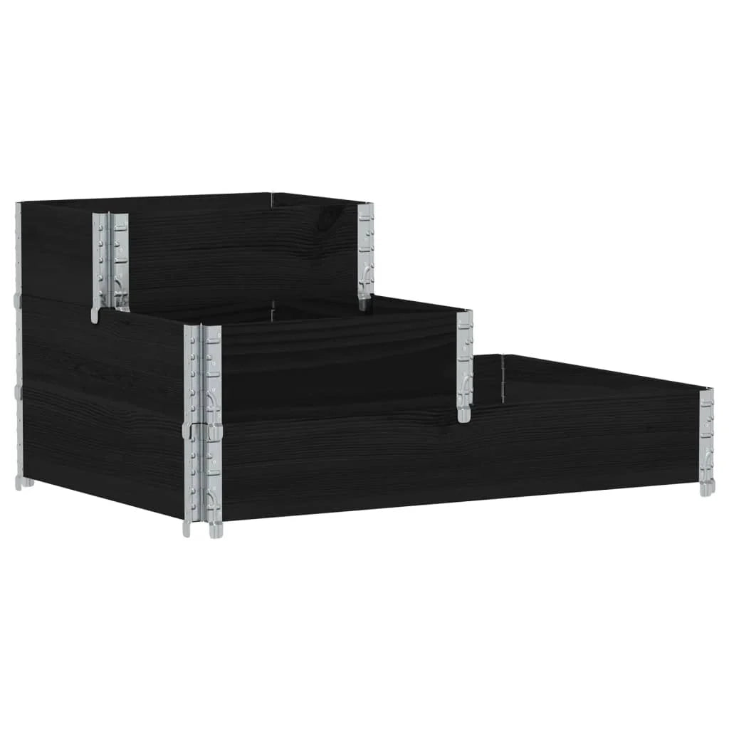 Aiuola rialzata/fioriera per piante fiori patio giardino 3 livelli 120 x 80 cm legno massello di pino nero 02_0039887