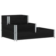 Aiuola rialzata/fioriera per piante fiori patio giardino 3 livelli 120 x 80 cm legno massello di pino nero 02_0039887