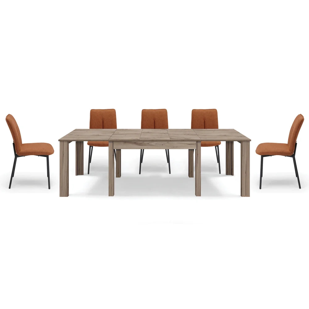 Tavolo allungabile da pranzo 130x90 fino a 250 cm Noce modello BRIO MADE IN ITALY design moderno ideale per cucina, soggiorno e sala da pranzo