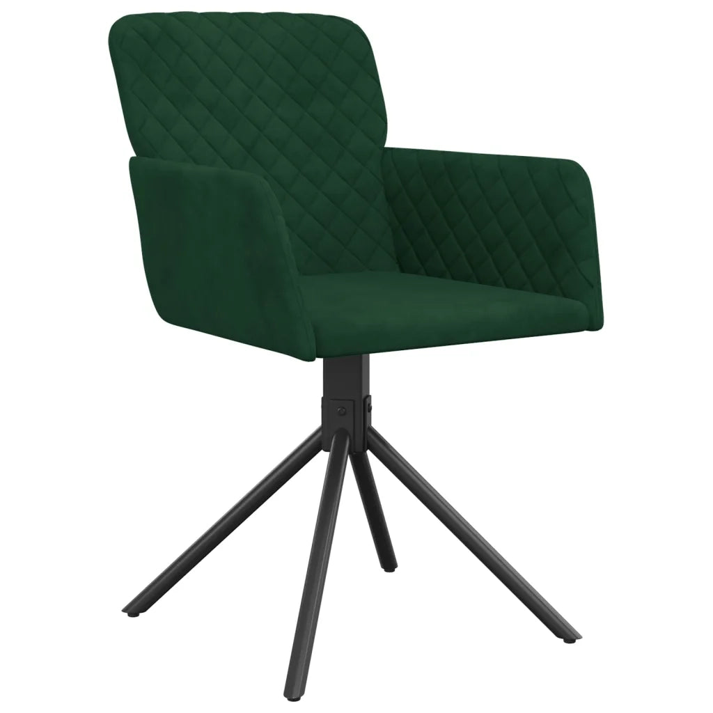 Sedie da Pranzo Girevoli 2 pz | Sedie da cucina Verde Scuro in Velluto