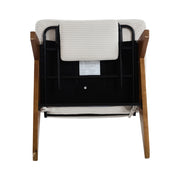 Poltrona Relax Reclinabile con Poggiapiedi e Cuscino Lombare Comfort Ergonomico Piedi in Legno in Velluto a Coste Beige