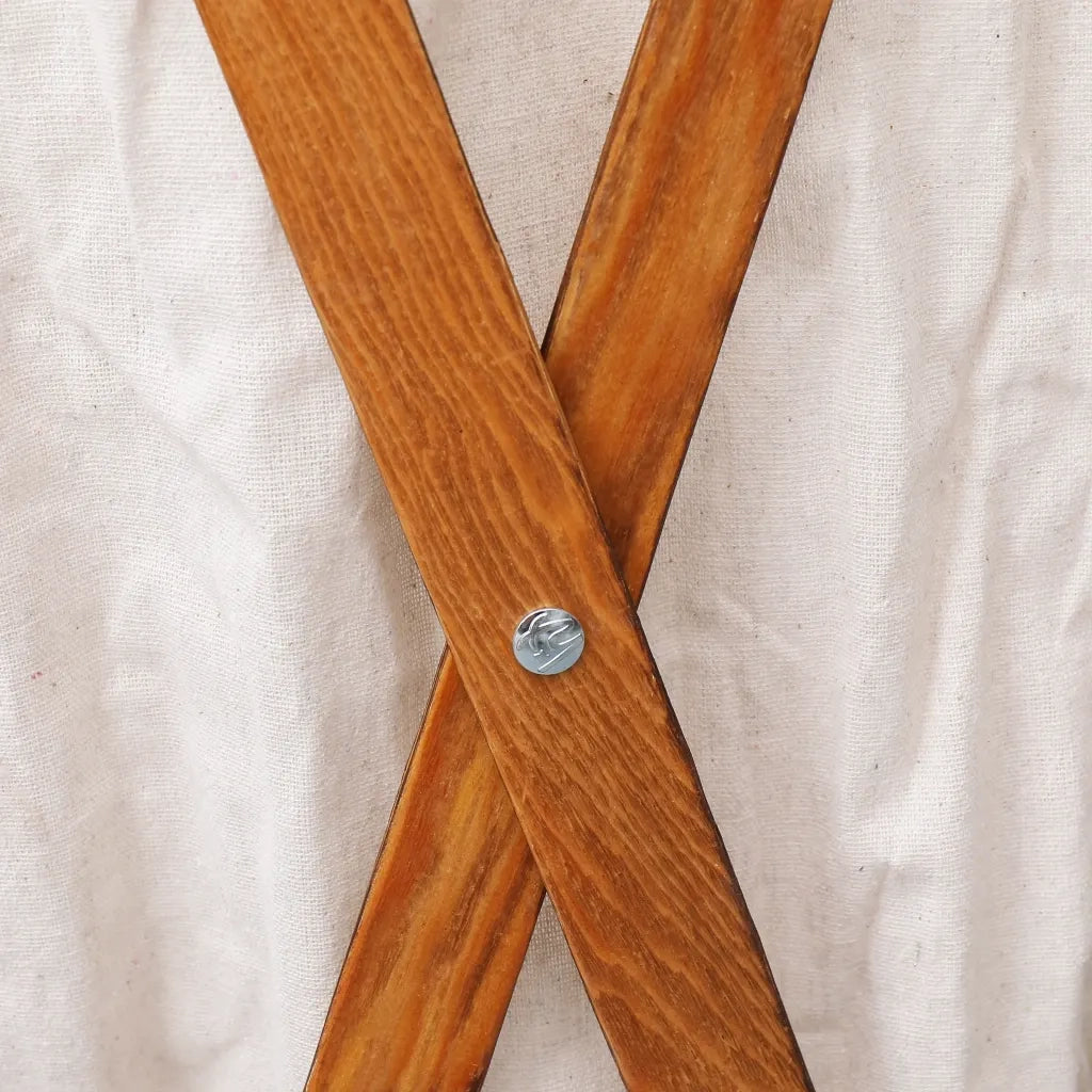 Cesto della Biancheria Pieghevole Crema Legno e Tessuto CFW5291353