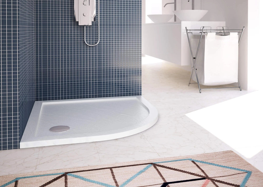 Piatto Doccia Semicircolare in Acrilico Fosterberg Floret 4 Bianco 80x80 cm
