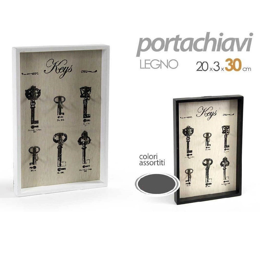 Trade Shop - Bacheca Portachiavi Da Parete Legno Appendino Keys 20x3x30 Cm Vari Colori 813474 -