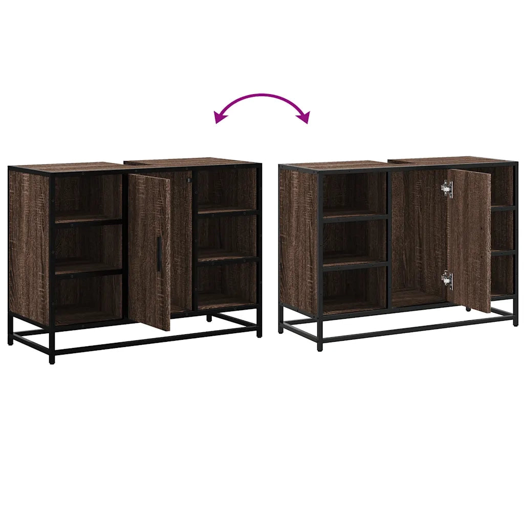 Mobile Lavabo Bagno Rovere Marrone 60x30x60cm Legno Multistrato