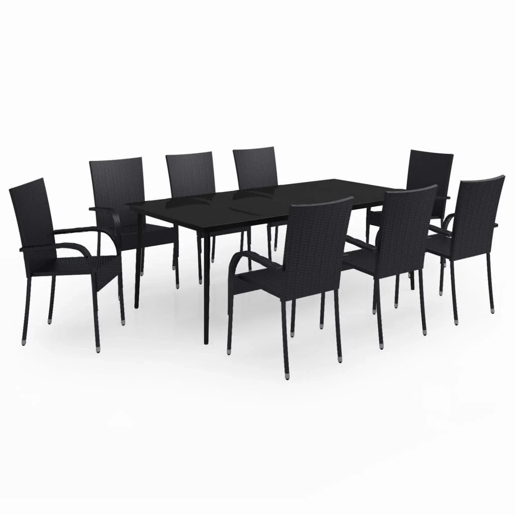 Set da pranzo da giardino nero da 9 pezzi 02_0014119