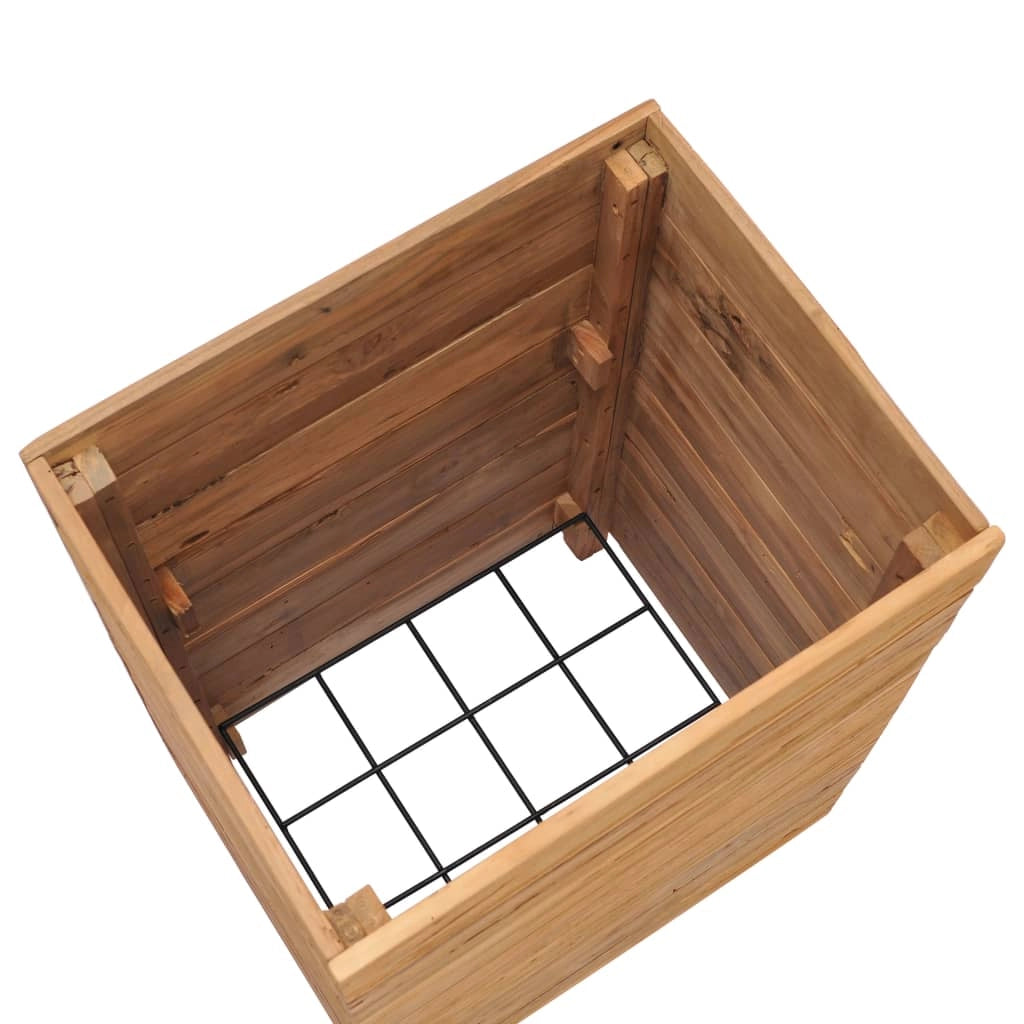 Aiuola rialzata per piante e fiori 50 x 40 x 72 cm legno di teak riciclato e acciaio 02_0000939