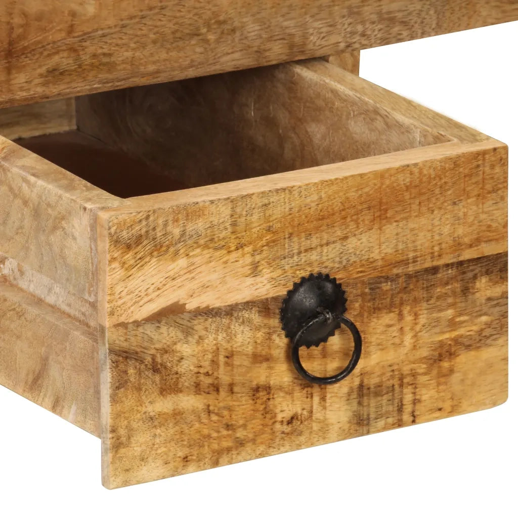 Scrivania con 2 Cassetti-Scrivanie per ufficio e studio 110x50x77 cm Legno Massello di Mango