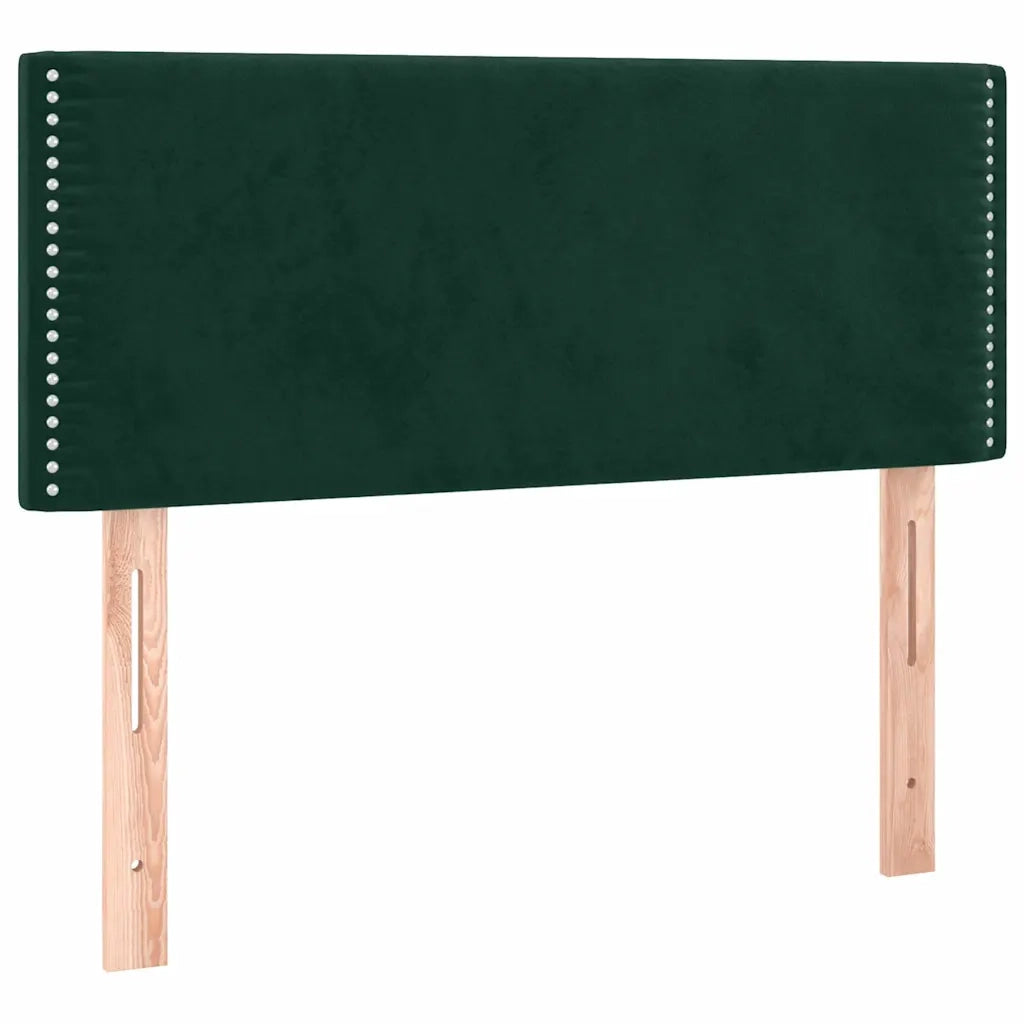 Letto a Molle con Materasso e LED Verde Scuro 120x200cm Velluto 3134336