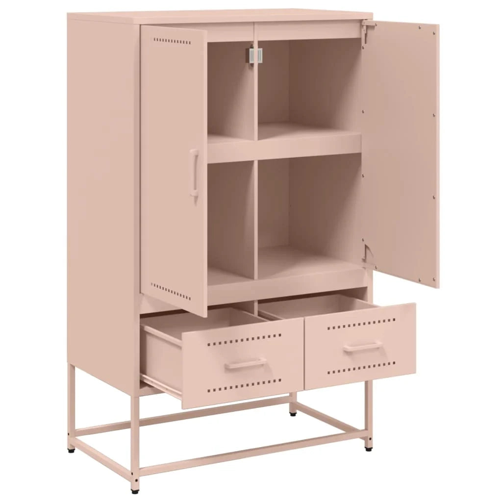 Buffet credenza cassettiera armadio mobile contenitore organizer cucina soggiorno salotto alto 68 x 39 x 111,5 cm acciaio rosa 02_0035164