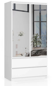Armadio AKORD S90 Bianca 90 cm 2 ante 2 cassetti 90x51x180 cm