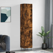 Credenza-Buffet-Armadio da cucina Rovere Fumo 34,5x34x180 cm in Legno Multistrato 128874
