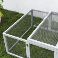 Gabbia per Piccoli Animali con Porta in Legno di Pino, 181x100x48 cm, Grigio