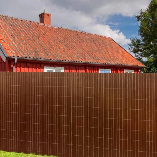 Schermo per giardino in PVC da 1,8x3m per la privacy - separazione per giardino e schermo per balcone in PVC da 1,8x3m colore marrone