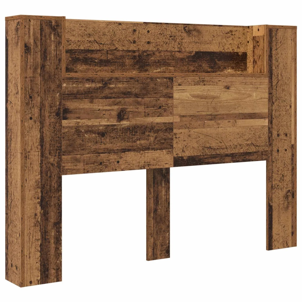 Testiera | Testata con Mobile e LED Legno vecchio 140 x 16,5 x 103,5 cm