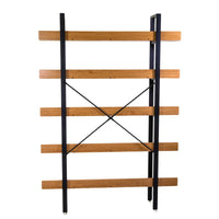 Libreria 5 ripiani 120x28xh171 cm in Metallo e Legno Achille Naturale