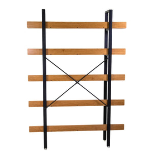Libreria 5 ripiani 120x28xh171 cm in Metallo e Legno Achille Naturale