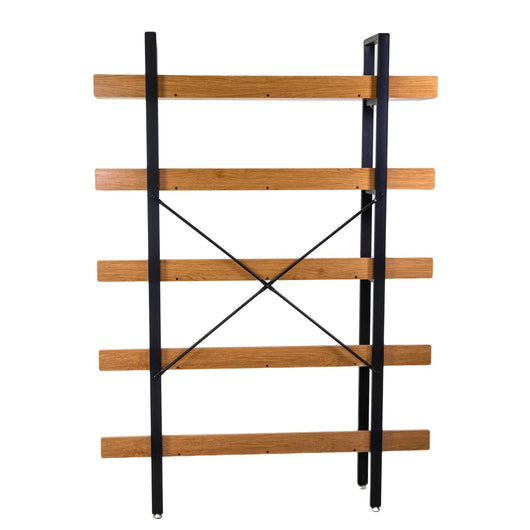 Libreria 5 ripiani 120x28xh171 cm in Metallo e Legno Achille Naturale