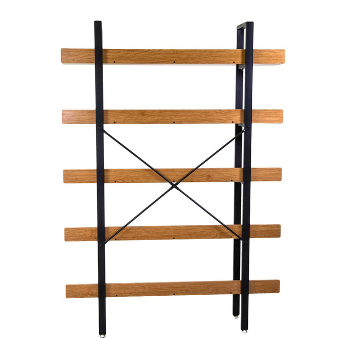 Libreria 5 ripiani 120x28xh171 cm in Metallo e Legno Achille Naturale