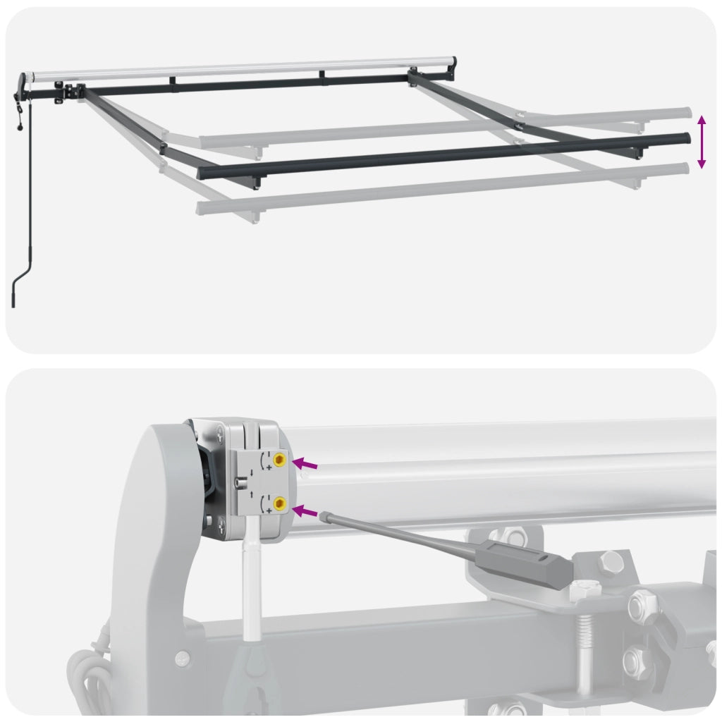 Telaio Elettrico per Tenda Retrattile 2.5x2 m Metallo