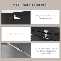 Scrivania Moderna Pieghevole con Libreria e Lavagna, in Legno e Metallo, 98x51x153 cm, Nero