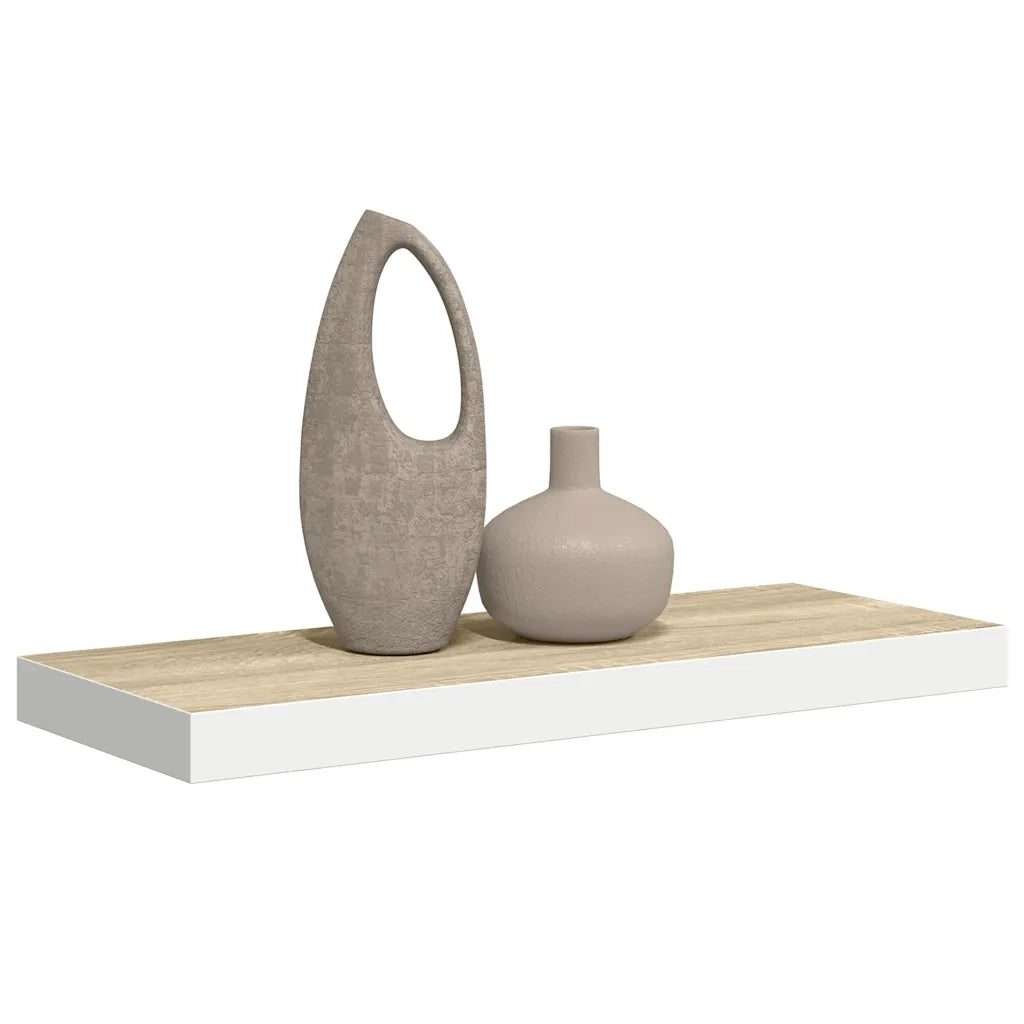 Scaffale a Parete Rovere e Bianco 60x23,5x3,8 cm in MDF 326576