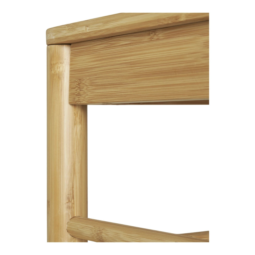 Appendiabiti Ember in bambù naturale con panca in cordoncino di carta 36×95×165 cm