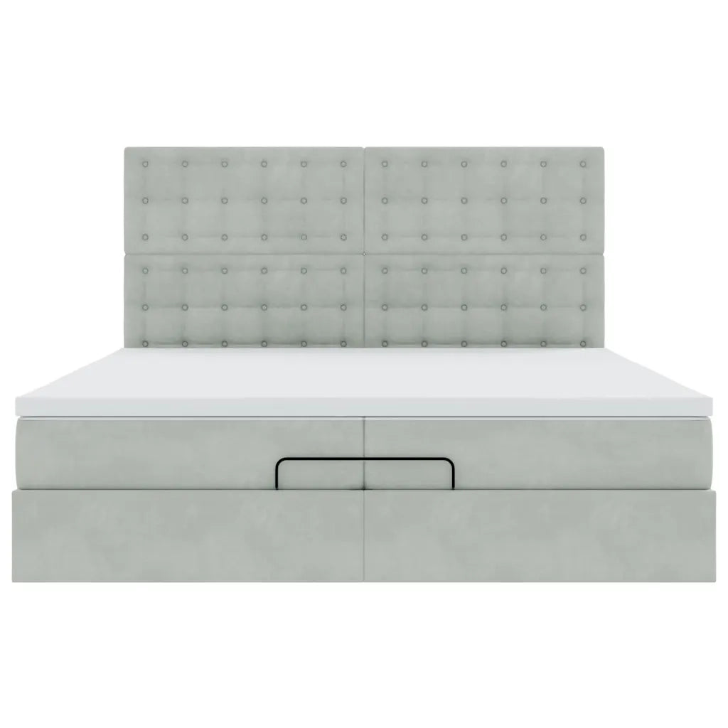 Struttura Letto Pouf con Materassi 200x200 cm Velluto 3314486