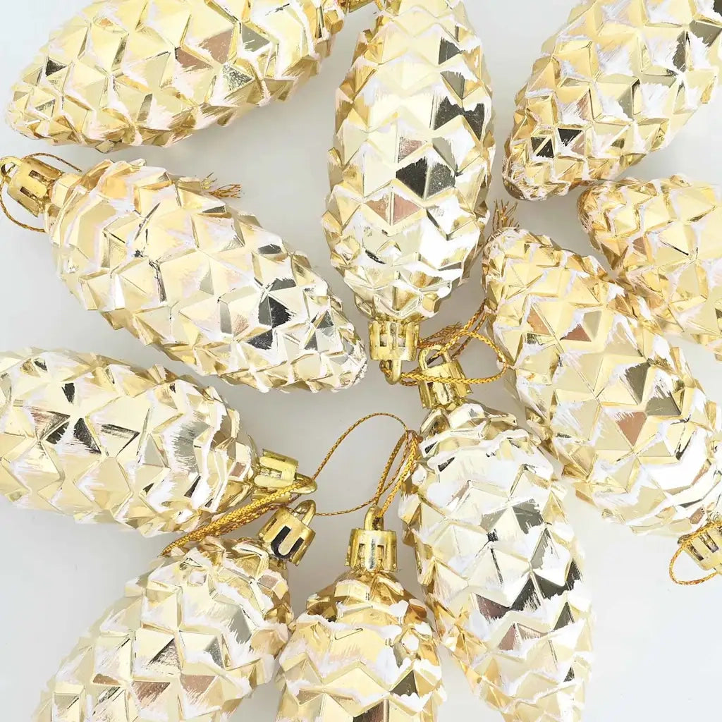 Palla di pino di Natale 40 pz Oro Plastica CFW4976895