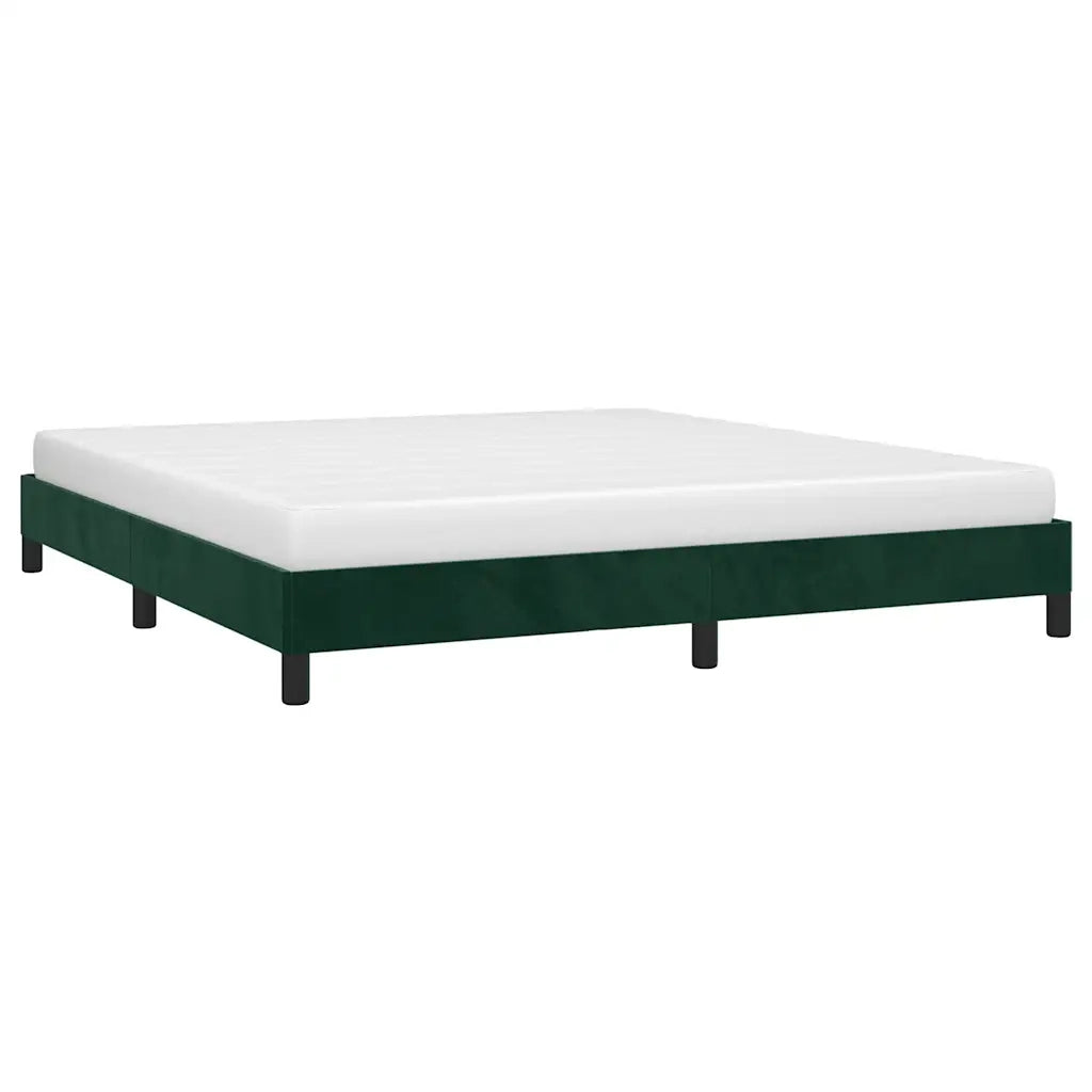 Giroletto senza Materasso Verde Scuro 160x200 cm in Velluto 346985