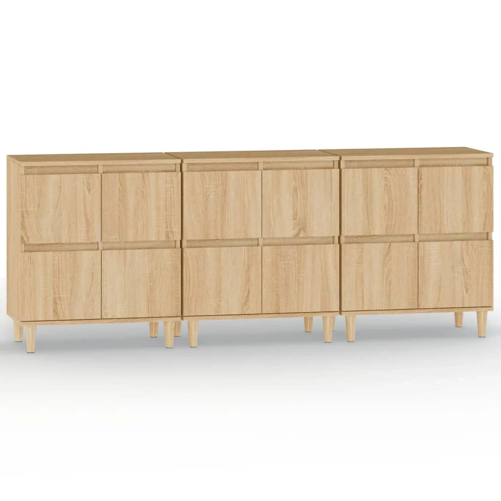 Buffet credenza cassettiera armadio mobile contenitore organizer per cucina soggiorno salotti 3 pezzi rovere Sonoma 60 x 35 x 70 cm legno ingegnerizzato marrone 02_0037097
