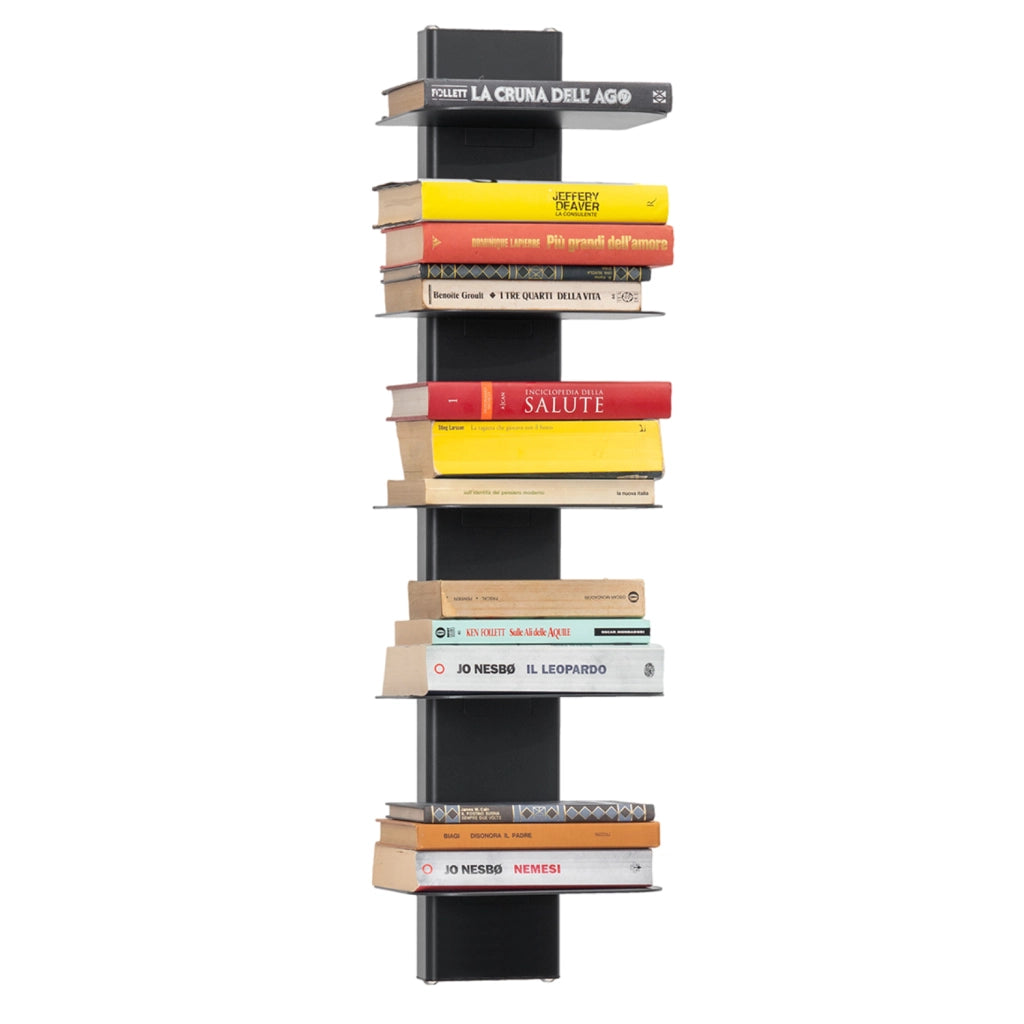 ALUBOX DEMETRA Libreria Da Parete In Alluminio E Lamiera Zincata 83,5X23X21 Cm Libreria Sospesa 6,6 Kg Con 5 Mensole Libri 17x23 Cm Libreria Salvaspazio Con Inserti A L E Attrezzatura COLORE: ANTRACITE