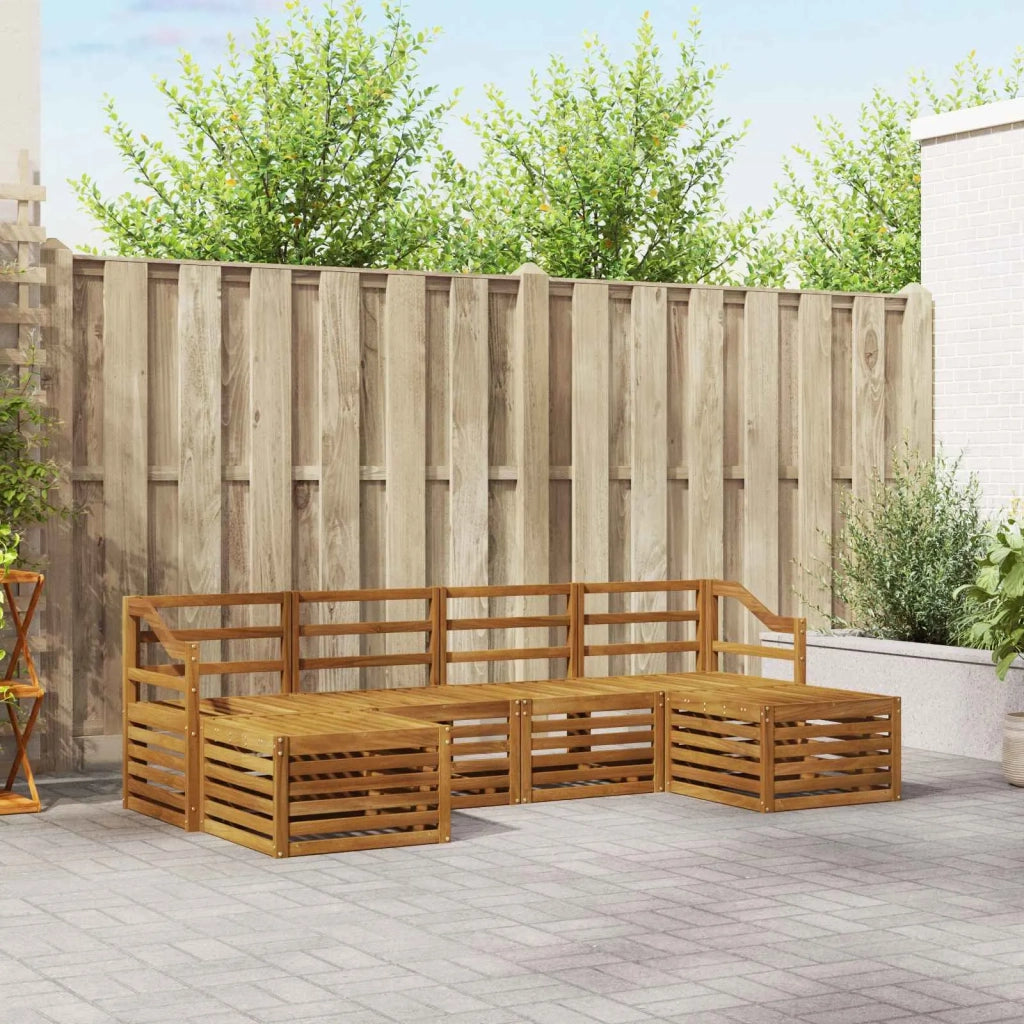 Set divani 6 pcs Naturale Legno di Acacia Massello 3375264