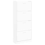 Scarpiera | Mobile per scarpe Bianca 63x24x147 cm in Legno Multistrato