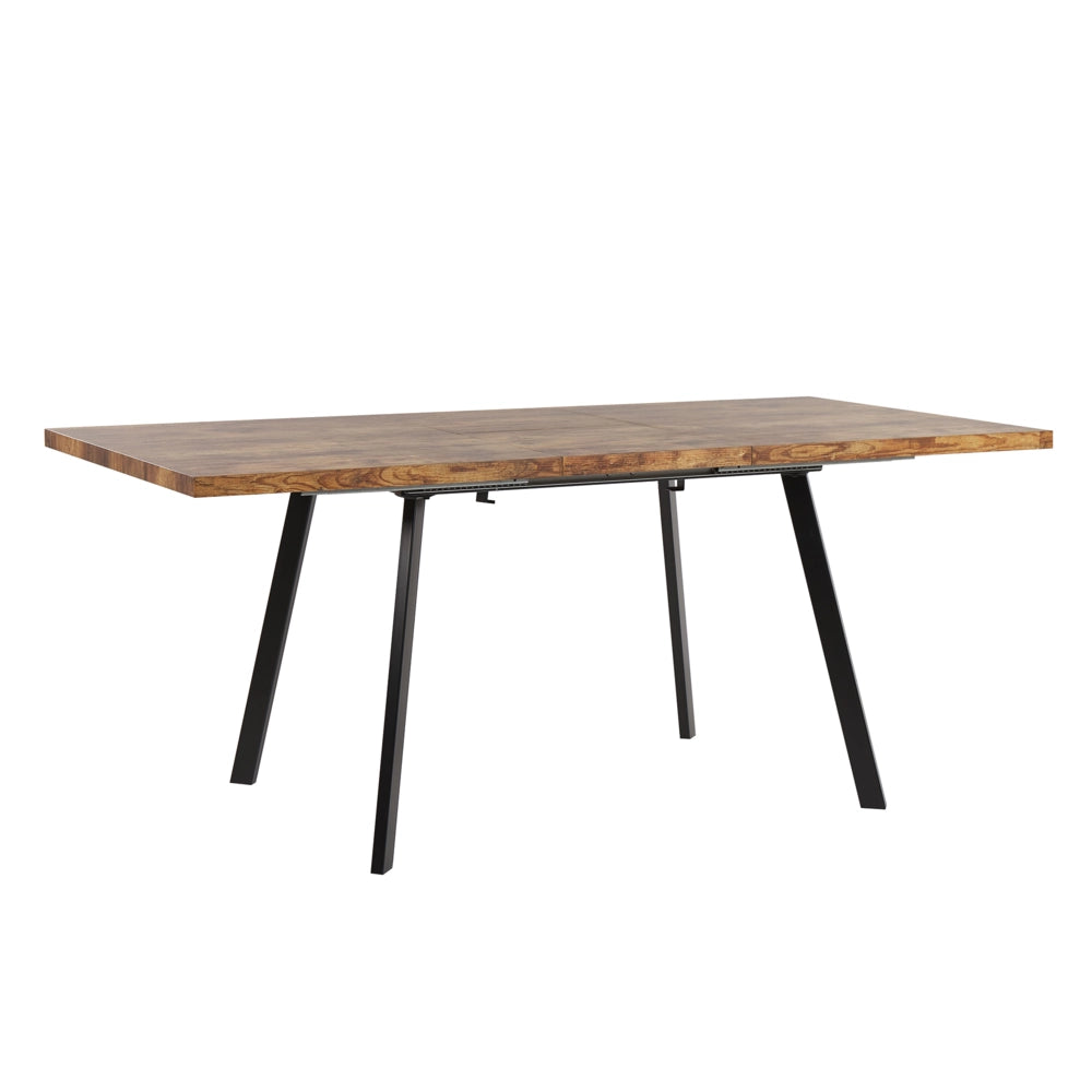 Tavolo da pranzo in legno chiaro colore Nero gambe in metallo MDF allungabile 140/180 x 90 cm tradizionale estensione