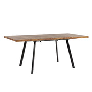Tavolo da pranzo in legno chiaro colore Nero gambe in metallo MDF allungabile 140/180 x 90 cm tradizionale estensione