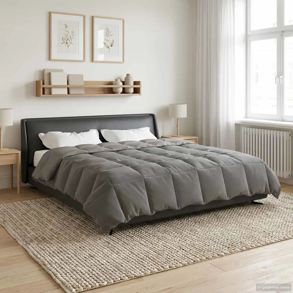 Piumone Completo Annuale Grigio chiaro 200 x 200 cm Microfibra