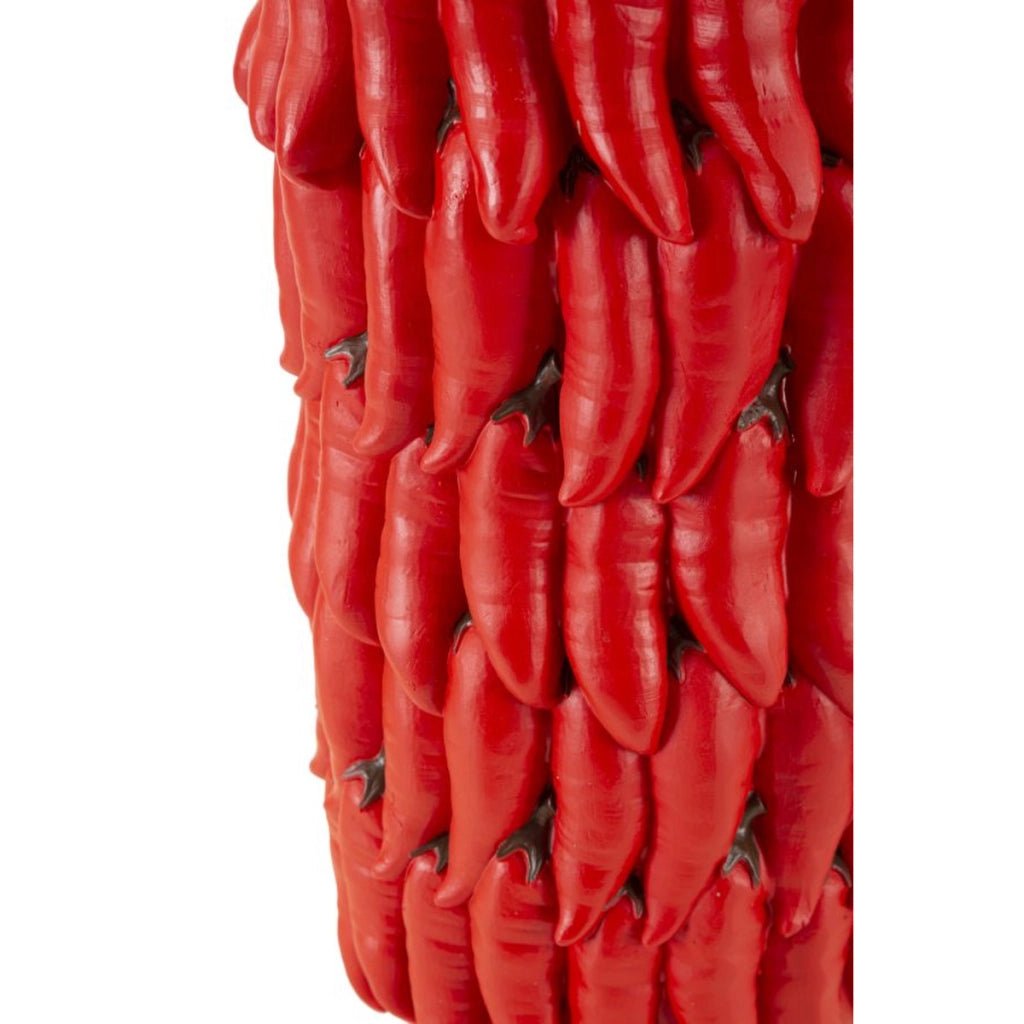 Vaso Decorativo Peperoncini, Rosso, Poliresina, 20x20x34 cm