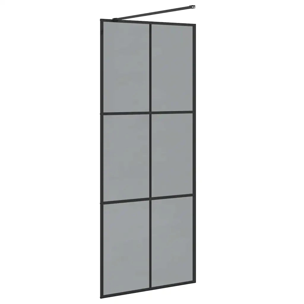 Parete Doccia Walk-in Nero 80 x 195 cm vetro temperato CFW4106806