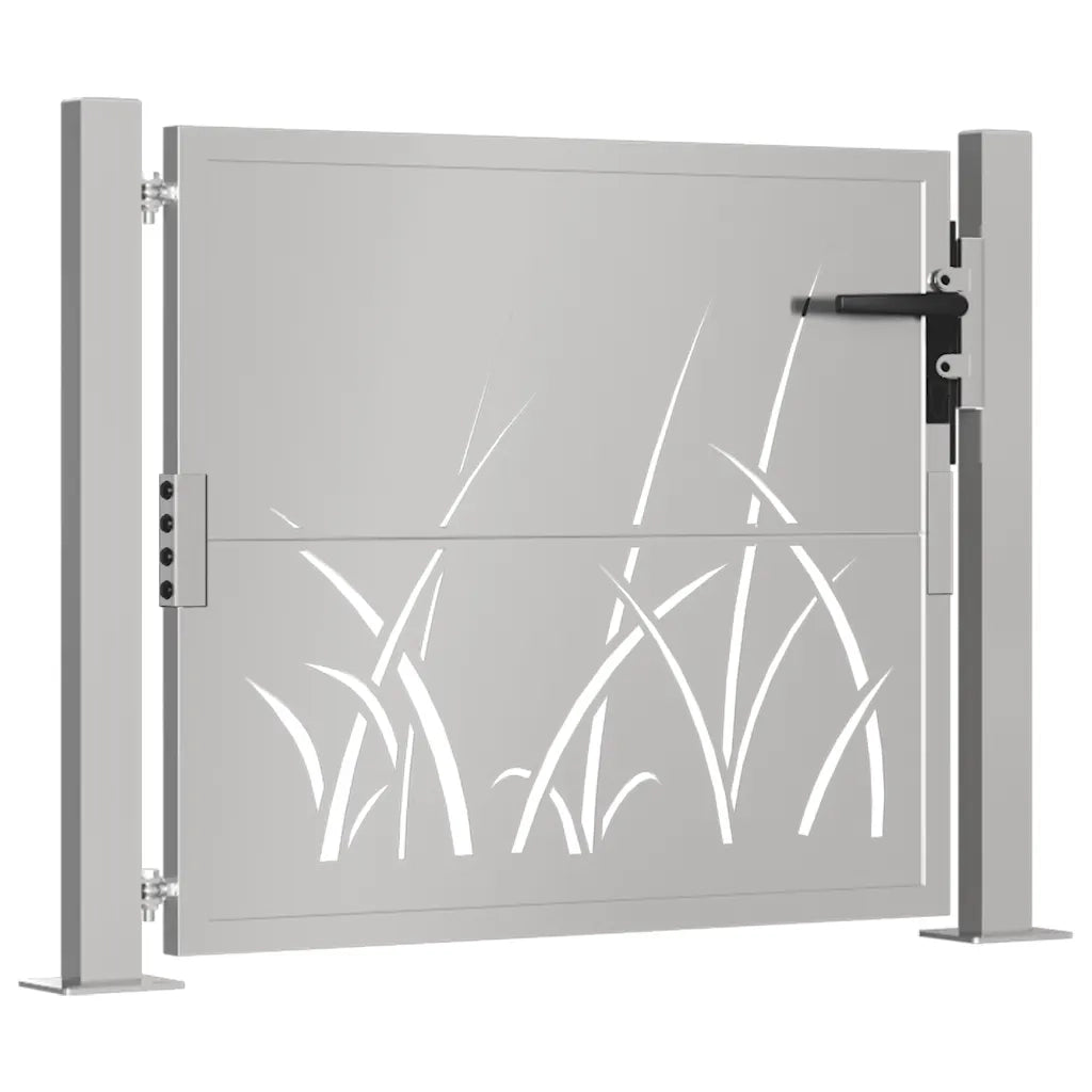 Cancello da Giardino 105x80 cm in Acciaio Corten Design Erba