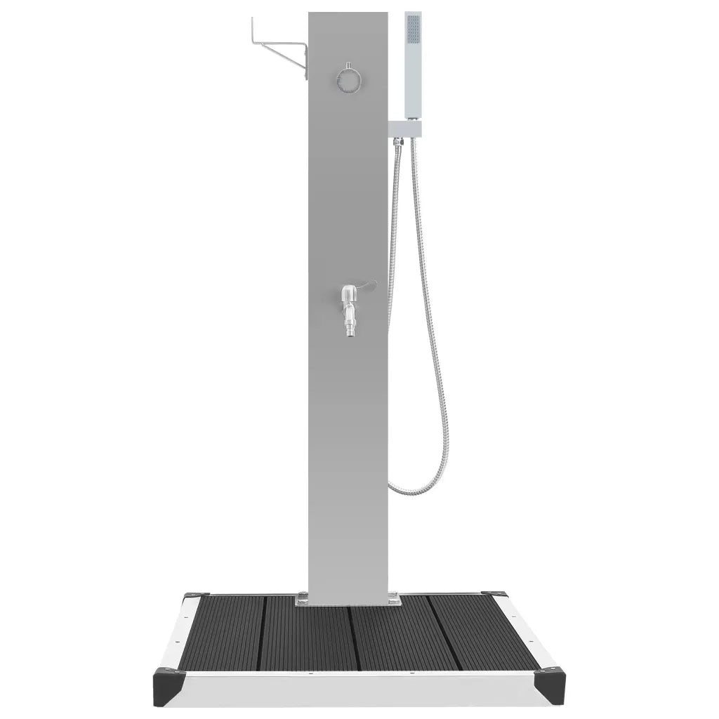 Doccia da Esterno con Piatto in WPC Acciaio Inossidabile cod mxl 53722