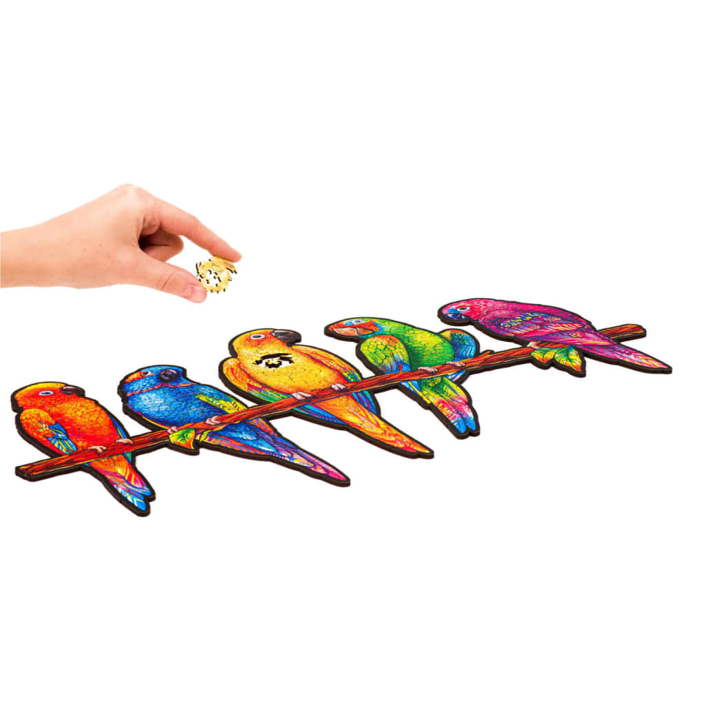 UNIDRAGON Puzzle in Legno 193 pz Playful Parrots Medio 44x25 cm 444695