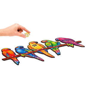 UNIDRAGON Puzzle in Legno 193 pz Playful Parrots Medio 44x25 cm 444695