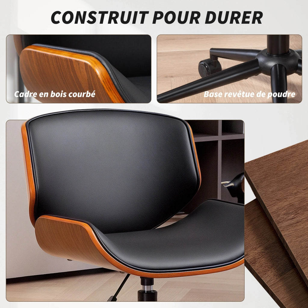 Sedia da ufficio ergonomica ¨C zephmum ¨C nero 52x54x84 cm