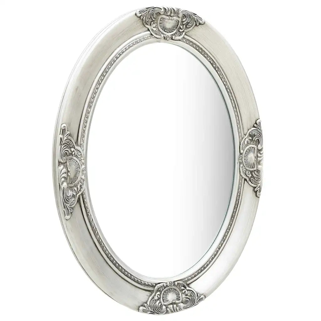 Specchio da Parete Stile Barocco 50x70 cm Argento 320354