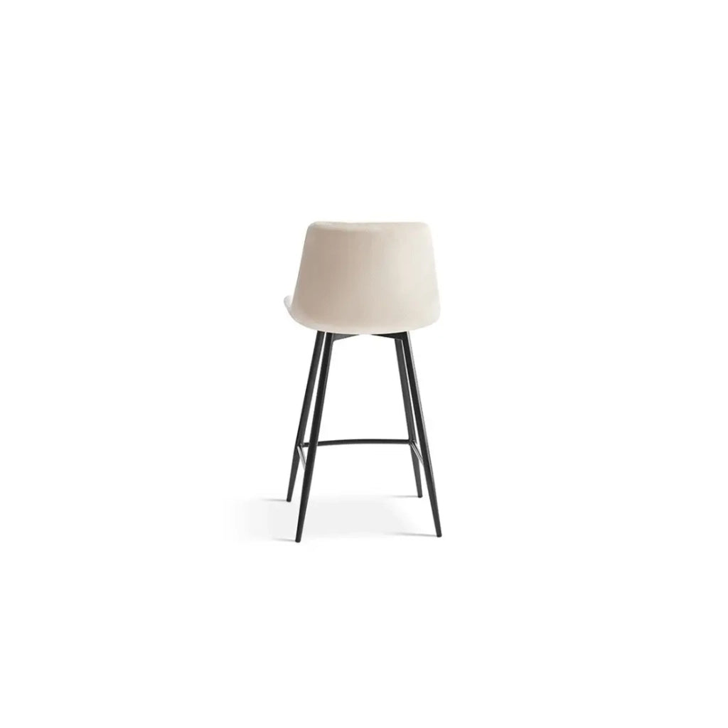 Sedia da banco JUTE – Velluto beige – Stile contemporaneo H95 cm